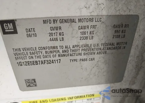 2010 Chevrolet Malibu Ltz from USA, damaged, VIN 1G1ZE5EB7AF324117